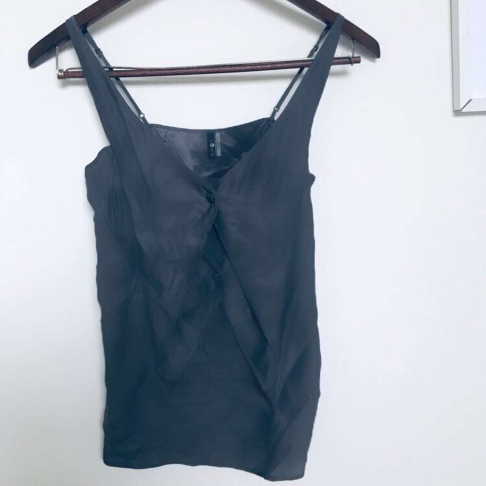 7 For All Mankind XS Grey Satin Tank